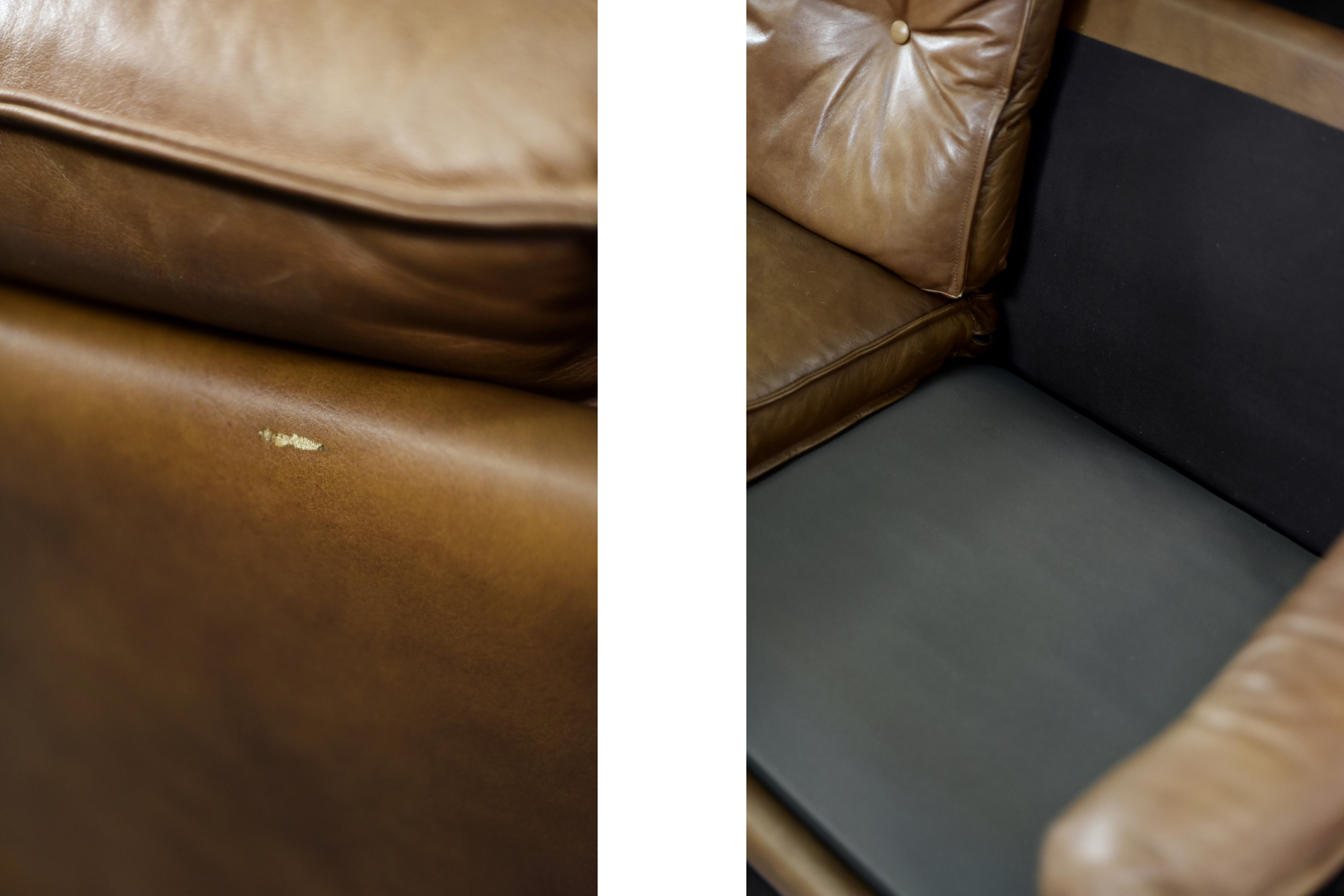 Vintage Mid-Century Danish Modern Cognac Leather 3-Seater Sofa, 1960s