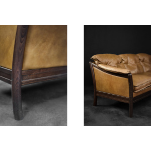 Vintage Mid-Century Danish Modern Cognac Leather 3-Seater Sofa, 1960s