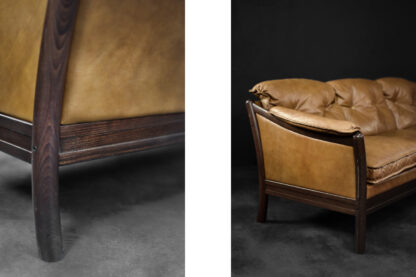 Vintage Mid-Century Danish Modern Cognac Leather 3-Seater Sofa, 1960s - Image 5