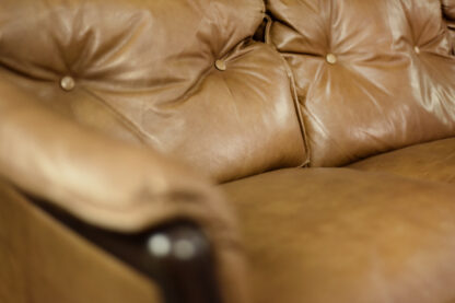 Vintage Mid-Century Danish Modern Cognac Leather 3-Seater Sofa, 1960s - Image 6