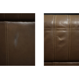 Vintage Brutalist Mid-Century German Modern Brown Leather 4-Seater Sofa, 1970s