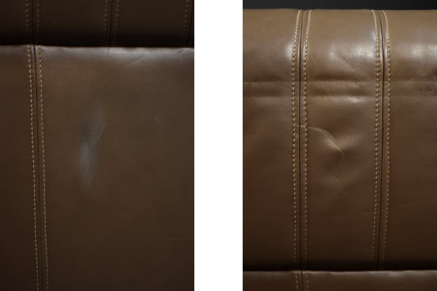 Vintage Brutalist Mid-Century German Modern Brown Leather 4-Seater Sofa, 1970s