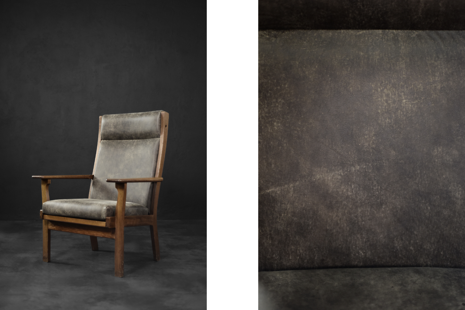 Rare Vintage Mid-Century Danish Modern Armchair Model GE 181 A by Hans J. Wegner for Getama, 1950s