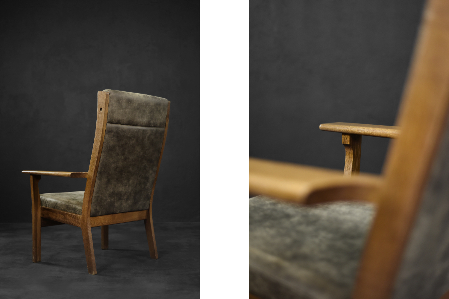 Rare Vintage Mid-Century Danish Modern Armchair Model GE 181 A by Hans J. Wegner for Getama, 1950s