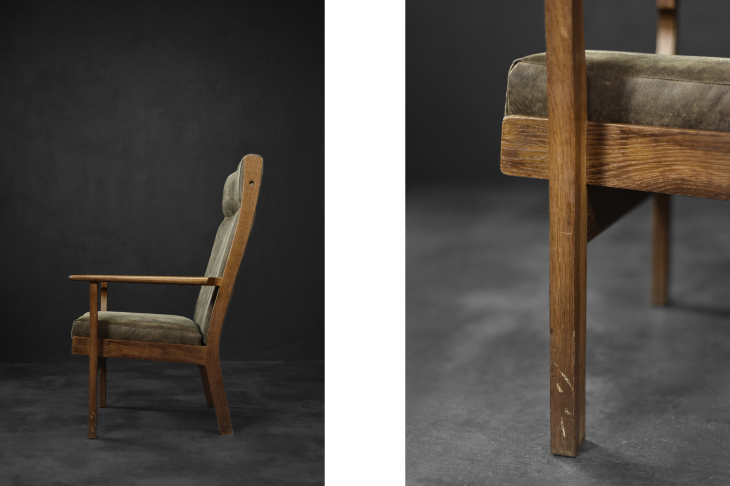 Rare Vintage Mid-Century Danish Modern Armchair Model GE 181 A by Hans J. Wegner for Getama, 1950s