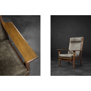 Rare Vintage Mid-Century Danish Modern Armchair Model GE 181 A by Hans J. Wegner for Getama, 1950s
