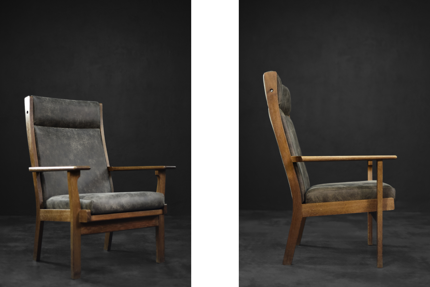 Rare Vintage Mid-Century Danish Modern Armchair Model GE 181 A by Hans J. Wegner for Getama, 1950s