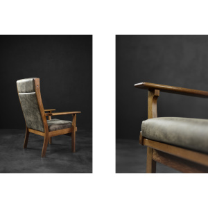 Rare Vintage Mid-Century Danish Modern Armchair Model GE 181 A by Hans J. Wegner for Getama, 1950s