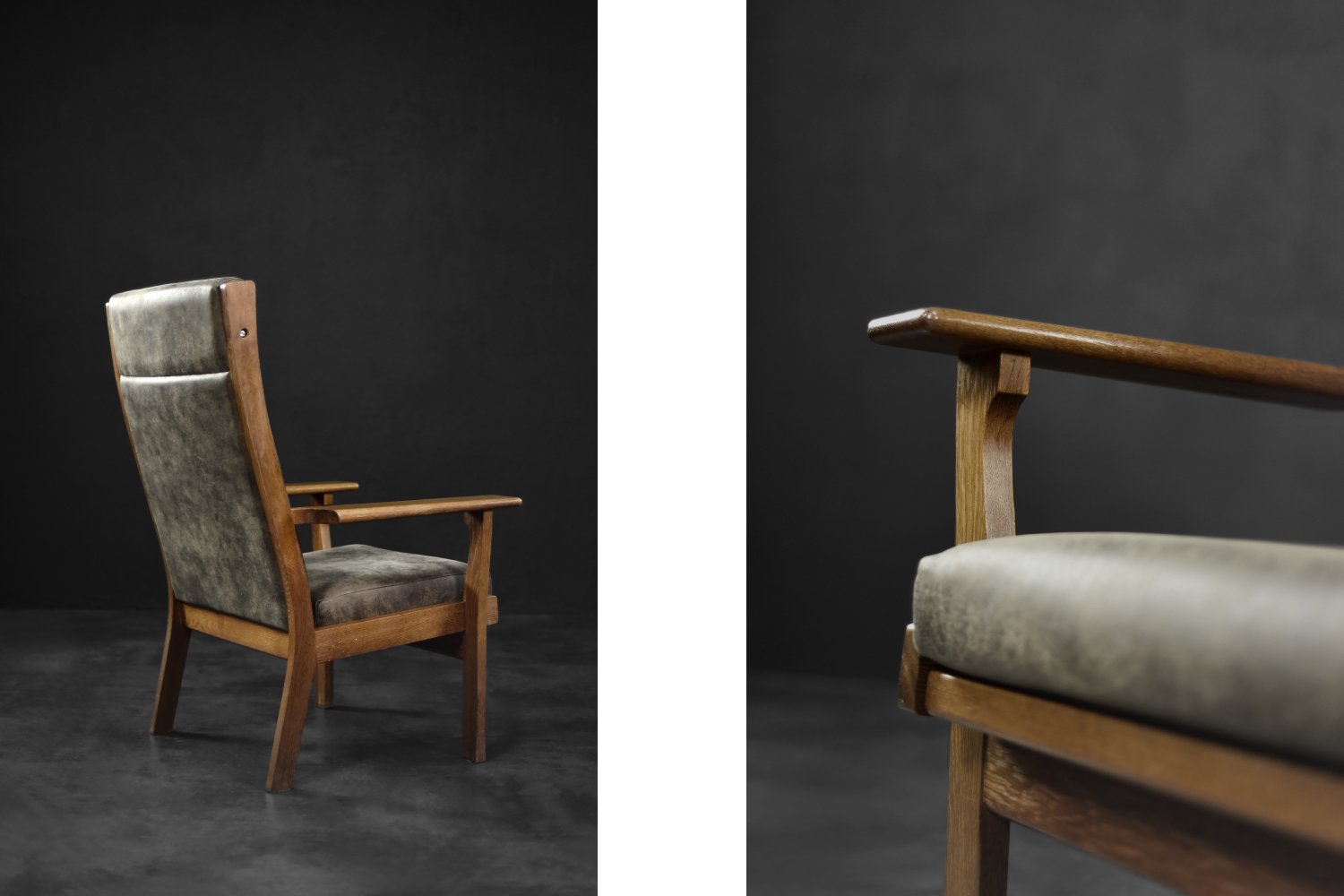 Rare Vintage Mid-Century Danish Modern Armchair Model GE 181 A by Hans J. Wegner for Getama, 1950s