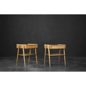 Vintage Mid-Century Scandinavian Modern Teak Nightstands from AB Carlstrom & Co Mobelfabrik, 1950s, Set of 2
