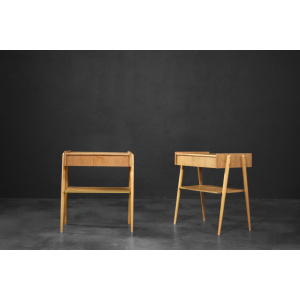 Vintage Mid-Century Scandinavian Modern Teak Nightstands from AB Carlstrom & Co Mobelfabrik, 1950s, Set of 2