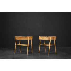 Vintage Mid-Century Scandinavian Modern Teak Nightstands from AB Carlstrom & Co Mobelfabrik, 1950s, Set of 2