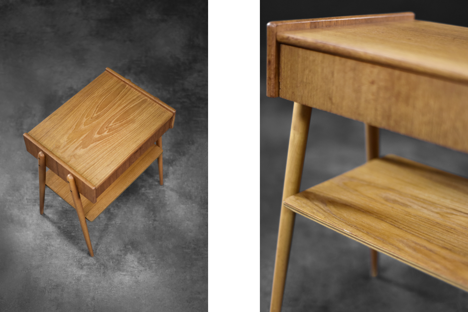 Vintage Mid-Century Scandinavian Modern Teak Nightstands from AB Carlstrom & Co Mobelfabrik, 1950s, Set of 2