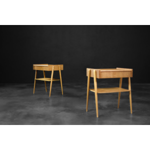 Vintage Mid-Century Scandinavian Modern Teak Nightstands from AB Carlstrom & Co Mobelfabrik, 1950s, Set of 2