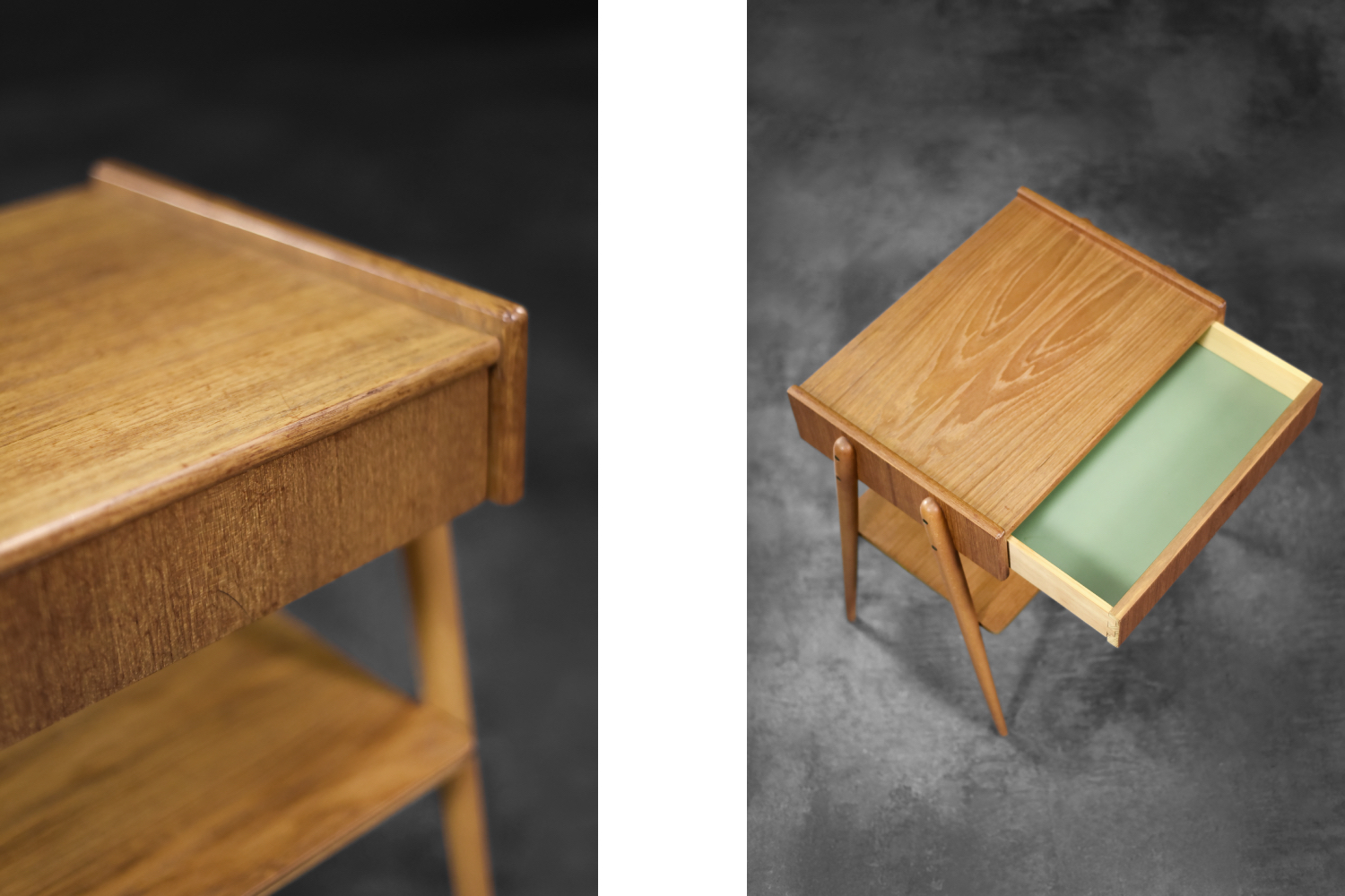 Vintage Mid-Century Scandinavian Modern Teak Nightstands from AB Carlstrom & Co Mobelfabrik, 1950s, Set of 2