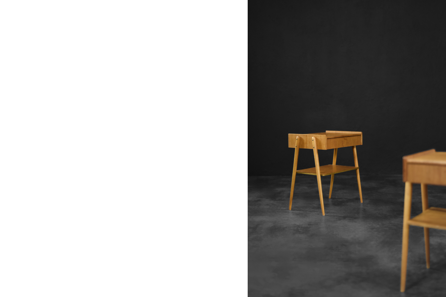 Vintage Mid-Century Scandinavian Modern Teak Nightstands from AB Carlstrom & Co Mobelfabrik, 1950s, Set of 2