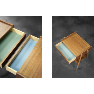 Vintage Mid-Century Scandinavian Modern Teak Nightstands from AB Carlstrom & Co Mobelfabrik, 1950s, Set of 2