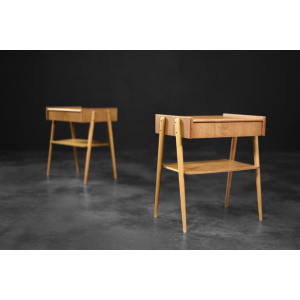 Vintage Mid-Century Scandinavian Modern Teak Nightstands from AB Carlstrom & Co Mobelfabrik, 1950s, Set of 2