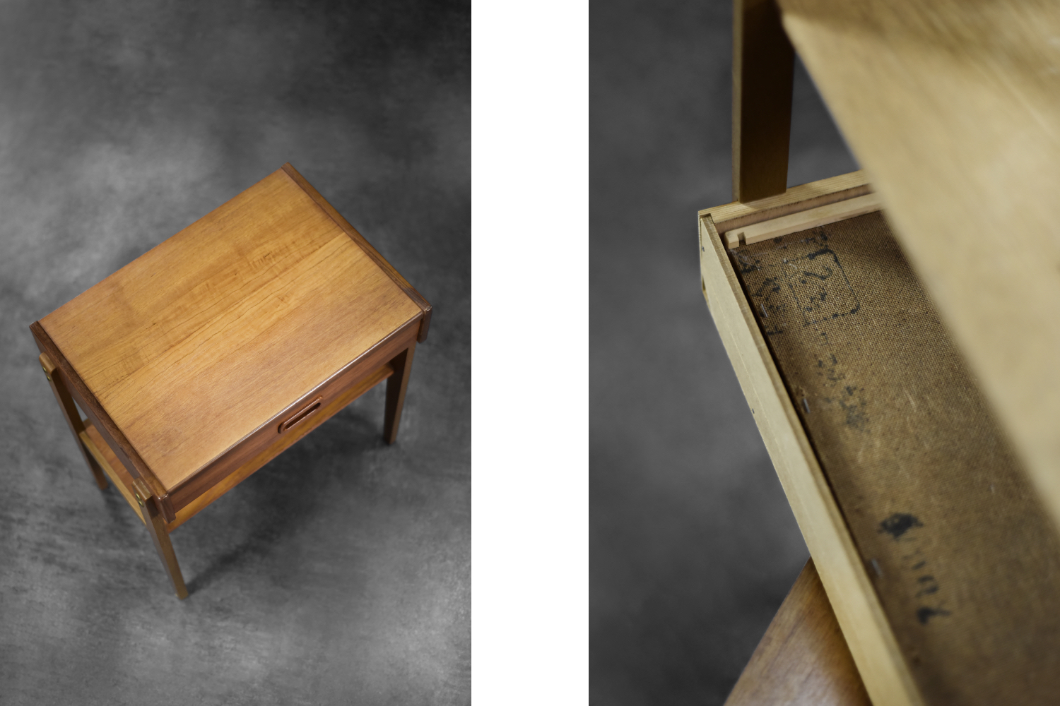 Vintage Mid-Century Scandinavian Modern Teak Nightstands, 1960s, Set of 2
