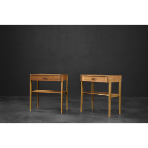 Vintage Mid-Century Scandinavian Modern Teak Nightstands, 1960s, Set of 2