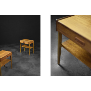 Vintage Mid-Century Scandinavian Modern Teak Nightstands, 1960s, Set of 2