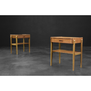 Vintage Mid-Century Scandinavian Modern Teak Nightstands, 1960s, Set of 2