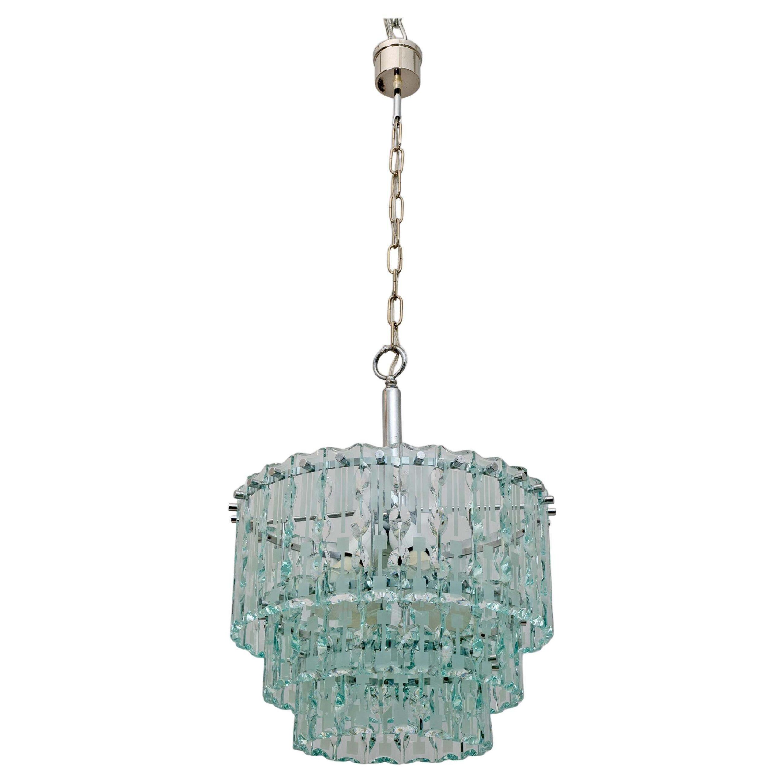 Ground Crystal Chandelier by Cristal Art, Italy, 1970s
