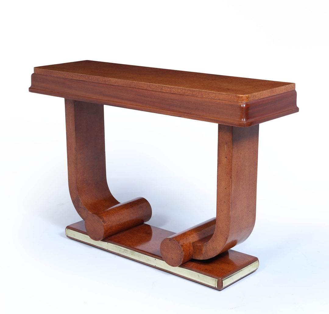 Pair Of French Art Deco Console Tables In Amboyna C1925