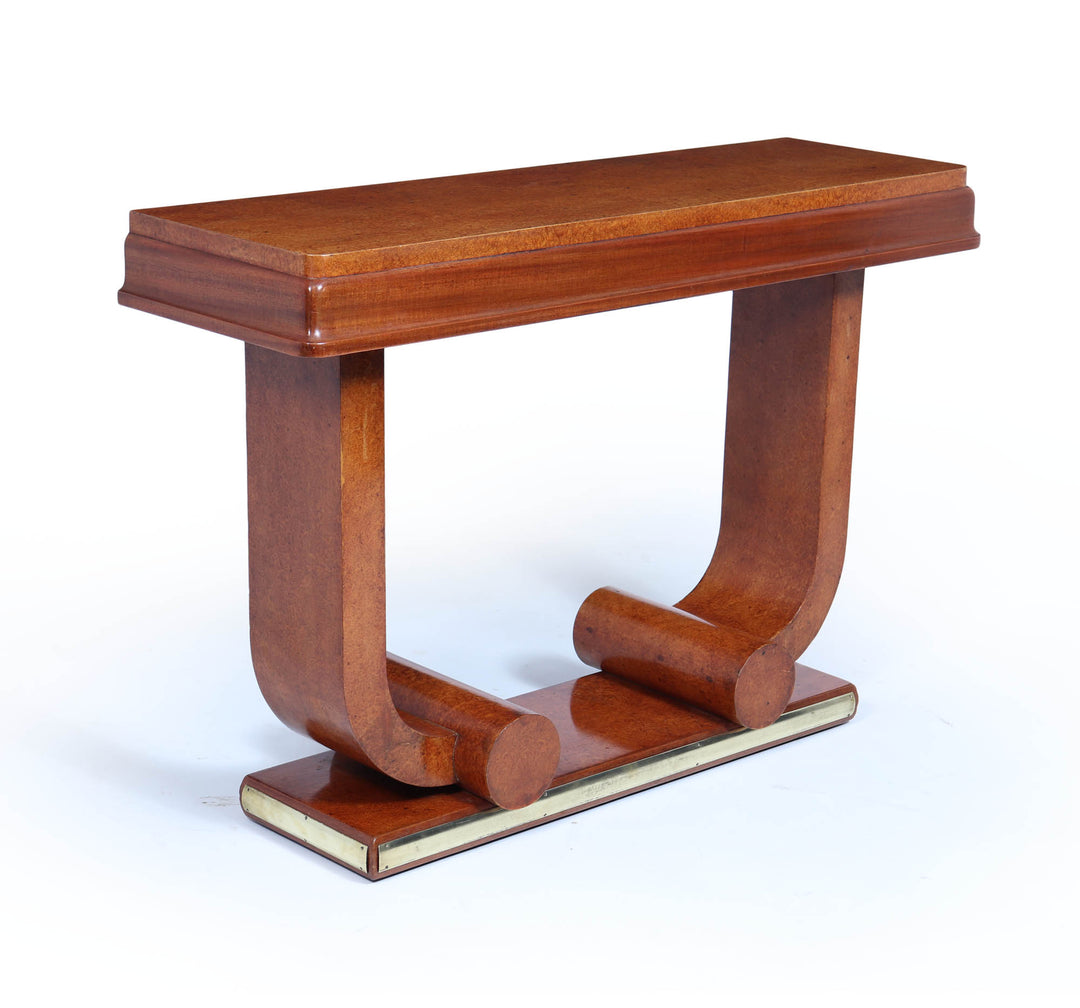 Pair Of French Art Deco Console Tables In Amboyna C1925