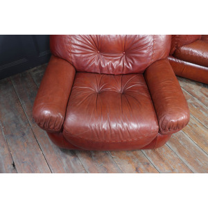 Stunning Lounge Chairs In Leather By Sapporo For Mobil Girgi Italy 1970