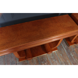 Pair Of French Art Deco Console Tables In Amboyna C1925