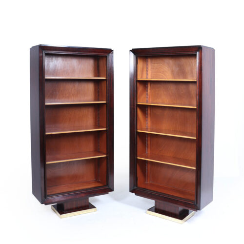 Pair Of French Art Deco Tall Open Bookcases C1925