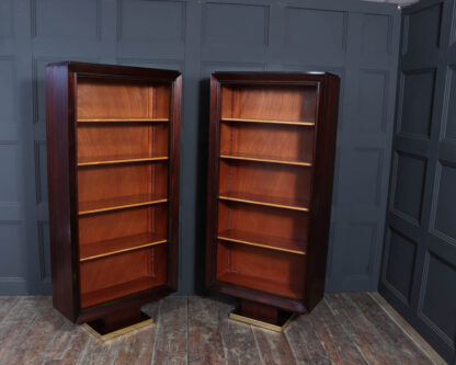 Pair Of French Art Deco Tall Open Bookcases C1925 - Image 6