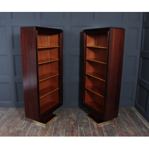 Pair Of French Art Deco Tall Open Bookcases C1925
