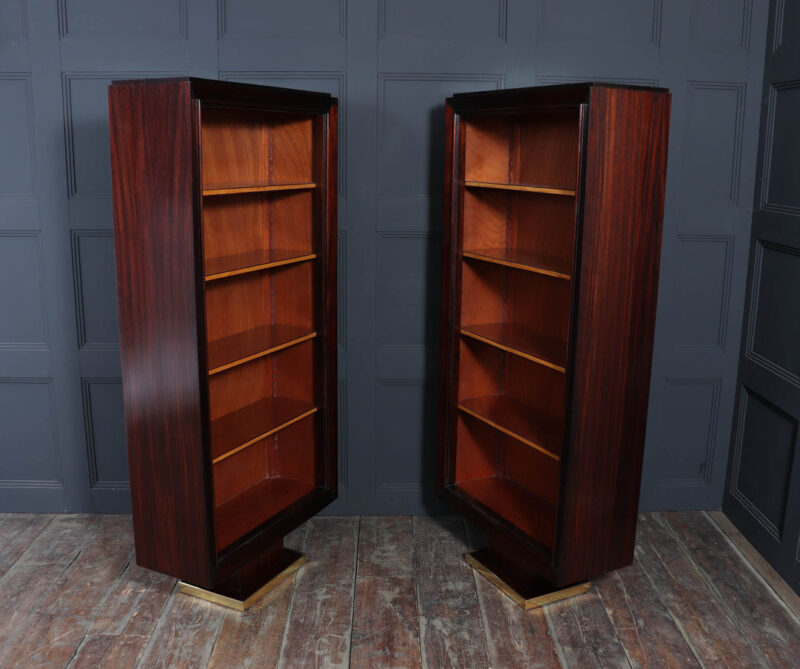Pair Of French Art Deco Tall Open Bookcases C1925