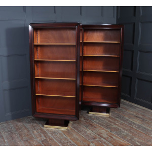 Pair Of French Art Deco Tall Open Bookcases C1925
