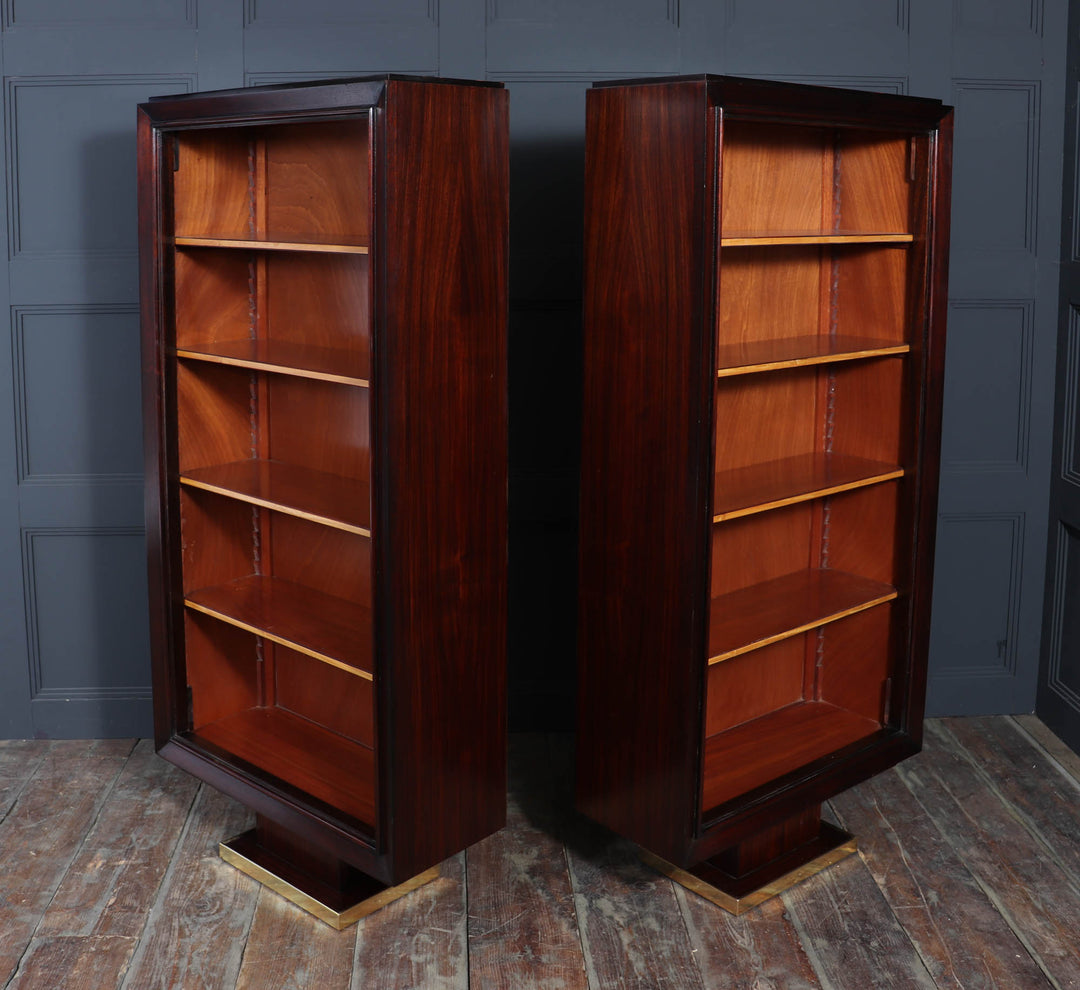 Pair Of French Art Deco Tall Open Bookcases C1925