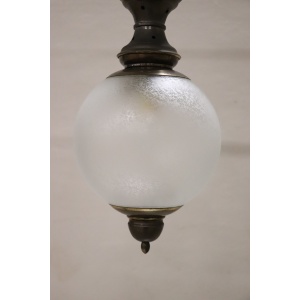 Pendant Lamps In Brass And Glass, 1960s, Set Of 3