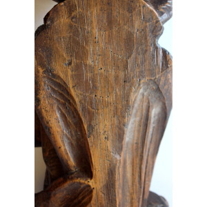 Hand Carved mother of god with child - wooden sculpture from the 1950s