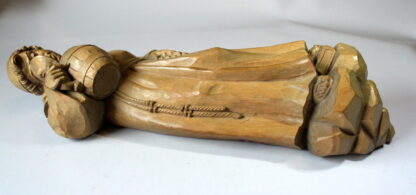 Mid Century wooden german sculpture "Monk with a tankard" hand-carved - Image 6
