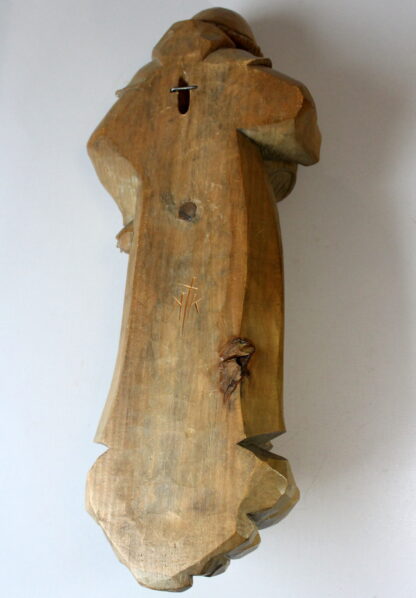 Mid Century wooden german sculpture "Monk with a tankard" hand-carved - Image 9