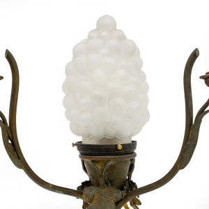 Émile Gallé Art Nouveau Cameo Bulb Glass and Bronze Table Lamp, France 1900