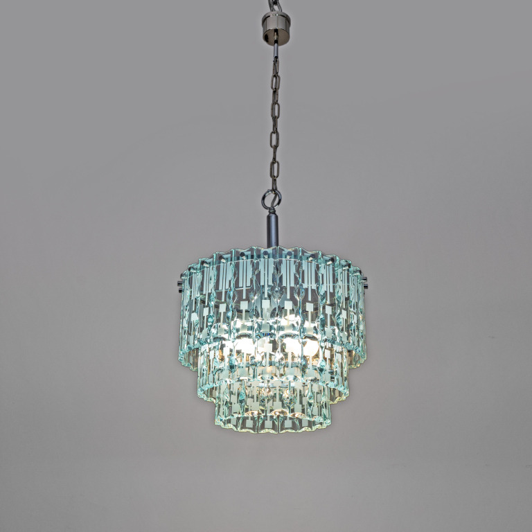 Ground Crystal Chandelier by Cristal Art, Italy, 1970s - Image 4