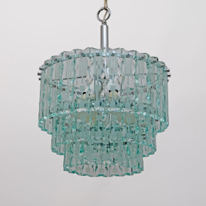 Ground Crystal Chandelier by Cristal Art, Italy, 1970s