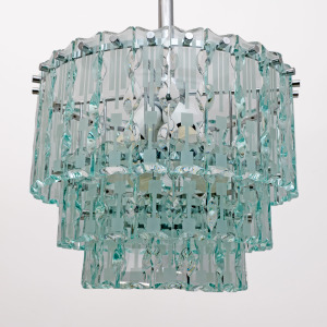 Ground Crystal Chandelier by Cristal Art, Italy, 1970s