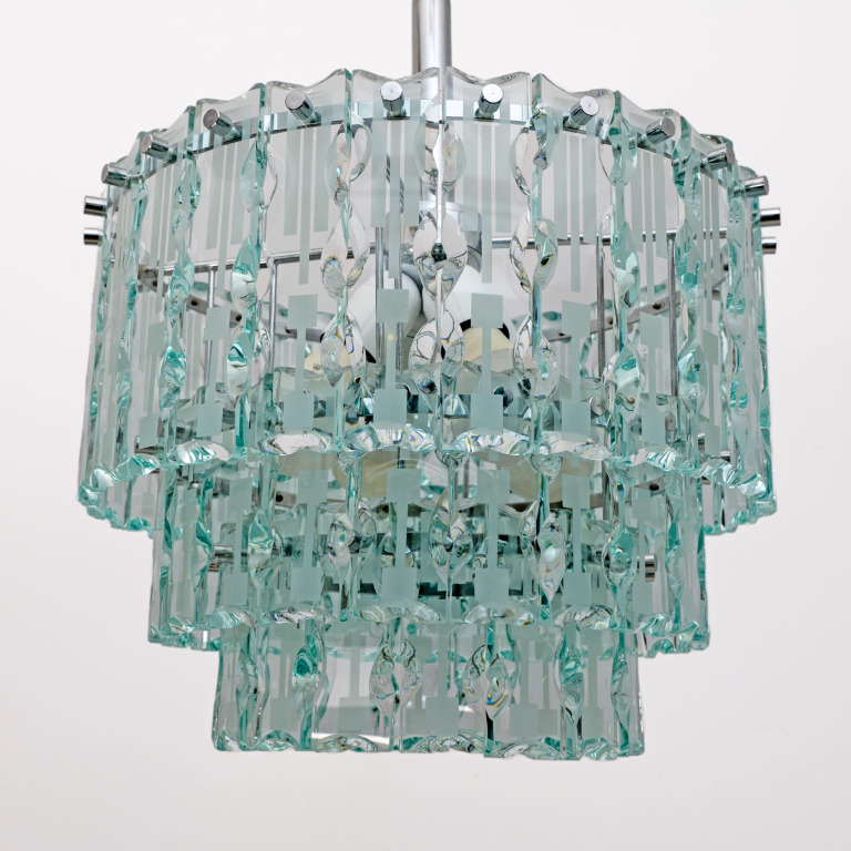 Ground Crystal Chandelier by Cristal Art, Italy, 1970s - Image 5