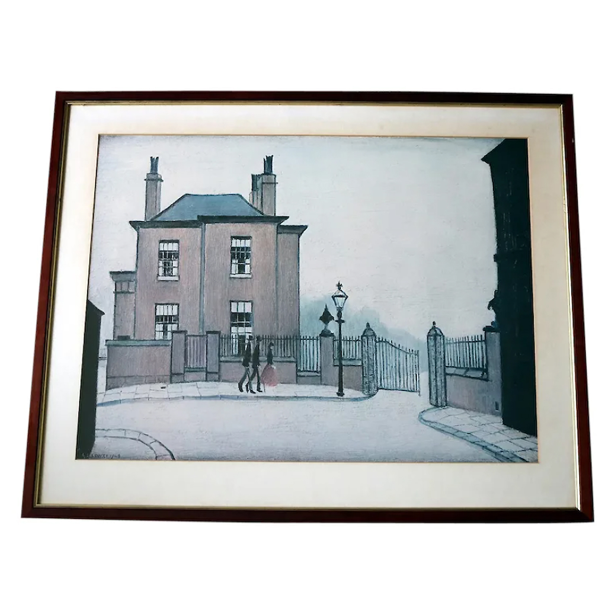 A very large Laurence Stephen Lowry Colour Print - quality wood frame C.20thC