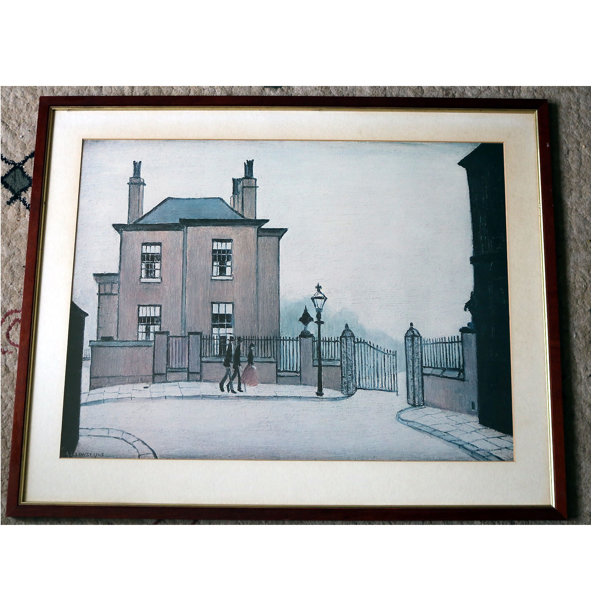 A very large Laurence Stephen Lowry Colour Print - quality wood frame C.20thC
