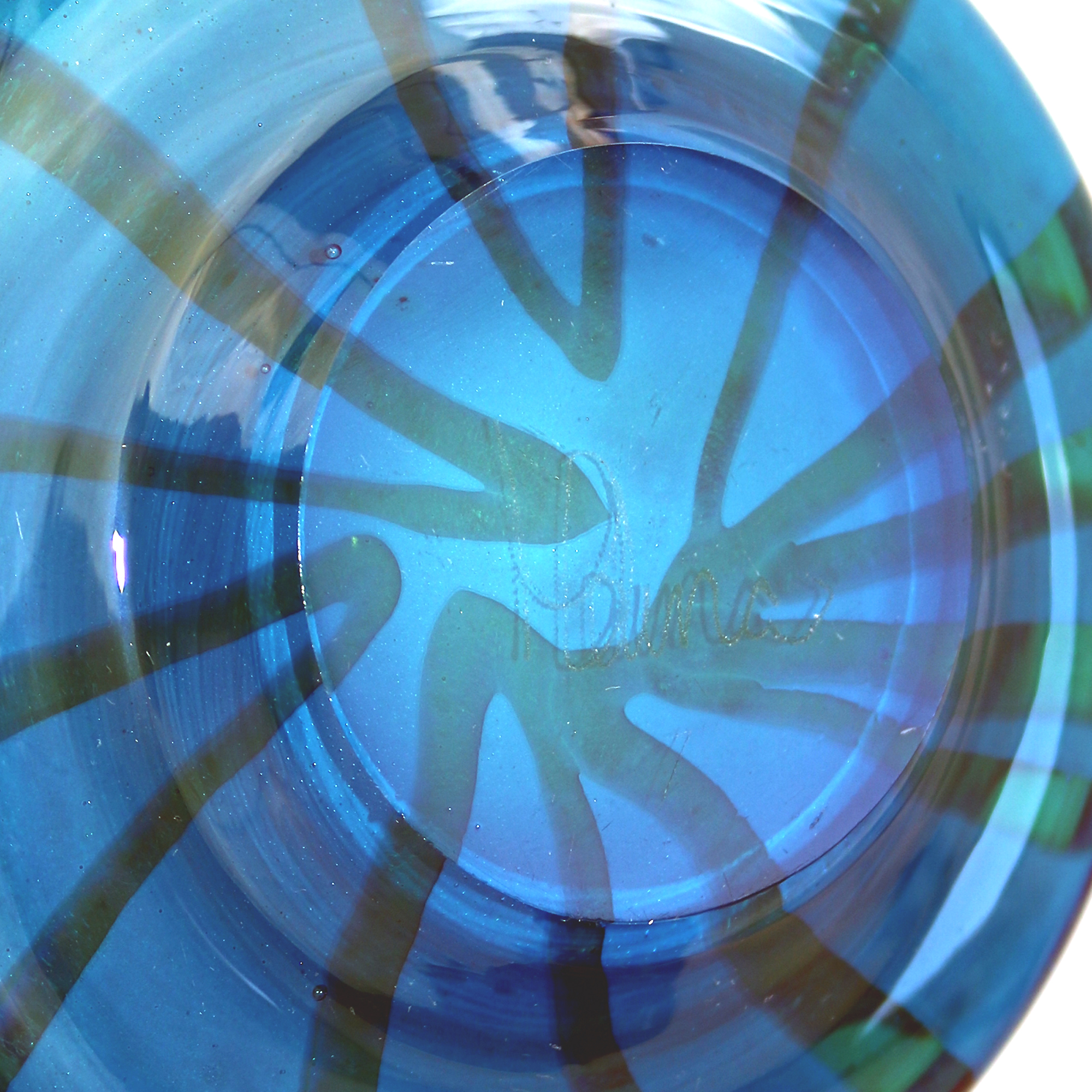 A mid-century modern Maltese Mdina Michael Harris Design art glass Bowl 1970+