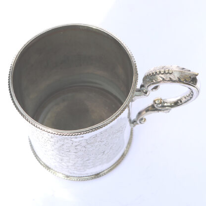 A charming antique Victorian silver plate engraved Mug by Martin Hall C.19thC - Image 5